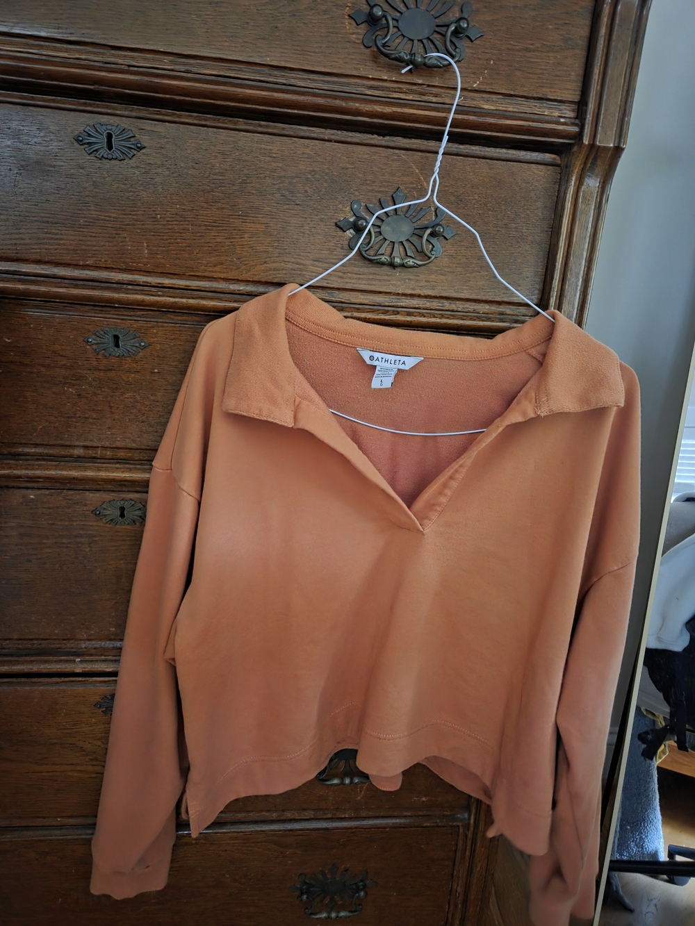 Athleta Women's Rust Orange Pullover Collared Top